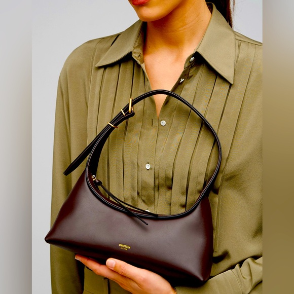 ✨ Brand New ✨ Oroton Mahogany Leather Shoulder Bag - Picture 1 of 5